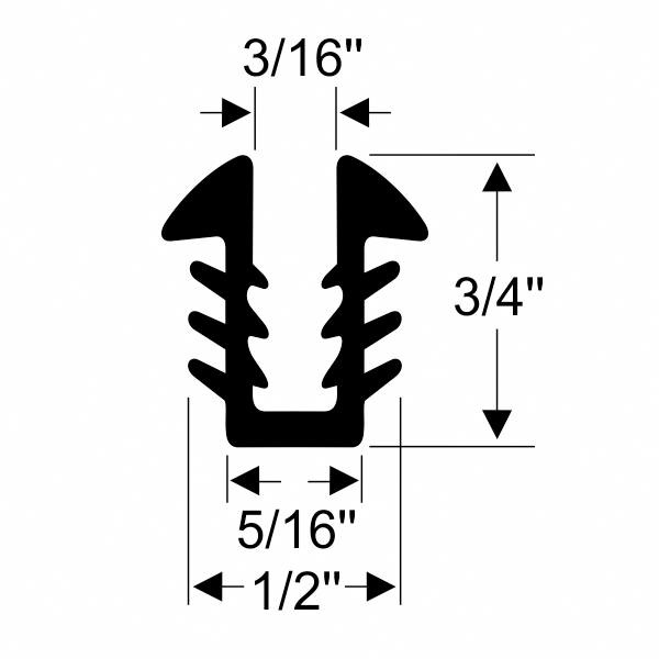 Modigt Universal U-Shape Rubber Weather Seal Strip - 4M/13FT With Top Bulb - For Car, Truck, RV, Door, Window (EPDM)
